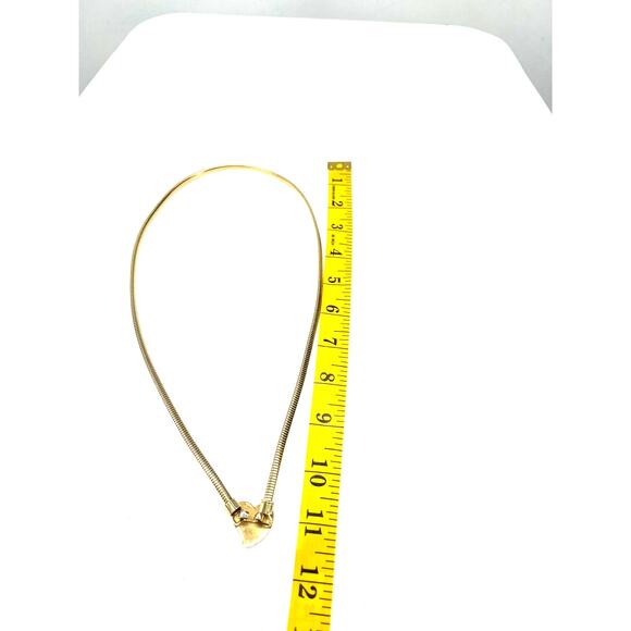 Vintage 80\'s Thin Stretch Belt Heart Buckle XXS-XS/0 Gold Tone Women\'s Coil 25\